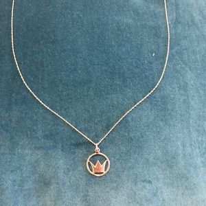 Sterling silver crown necklace.